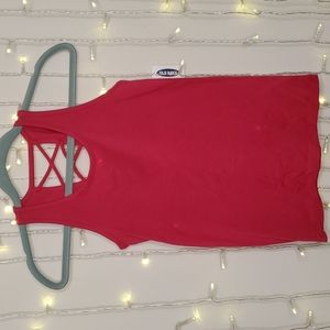 BRAND NEW: Dark Bold Pink Tank top with criss cross back